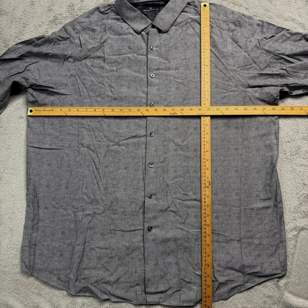 Hart Schaffner Marx Mens 3XB Grey Cotton Textured Long Sleeve Button Down Shirt